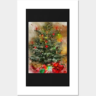 Traditional Christmas Tree and presents Posters and Art